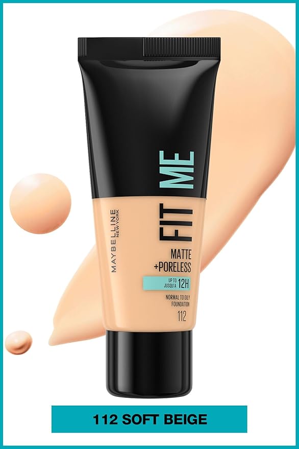  Maybelline Fit Me Matte Foundation shade 102 in tube packaging for fair skin