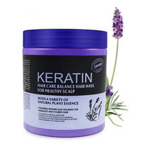 Lavender-infused keratin hair mask for deep repair and smoothness